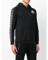 Sweat à capuche imprimé noir et blanc Kappa