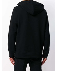 Sweat à capuche imprimé noir et blanc Helmut Lang