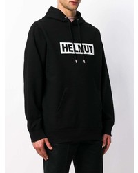 Sweat à capuche imprimé noir et blanc Helmut Lang