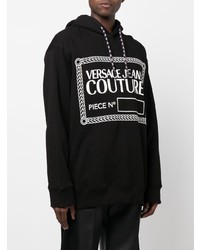 Sweat à capuche imprimé noir et blanc VERSACE JEANS COUTURE