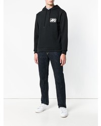 Sweat à capuche imprimé noir et blanc A.P.C.