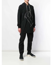 Sweat à capuche imprimé noir et blanc Rick Owens