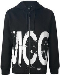 Sweat à capuche imprimé noir et blanc McQ by Alexander McQueen