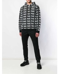 Sweat à capuche imprimé noir et blanc McQ Alexander McQueen