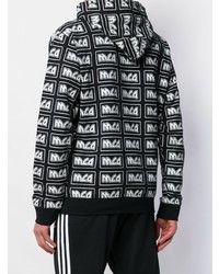 Sweat à capuche imprimé noir et blanc McQ Alexander McQueen