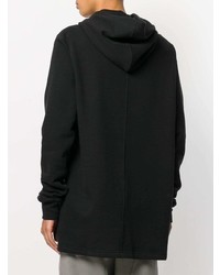 Sweat à capuche imprimé noir et blanc Rick Owens DRKSHDW