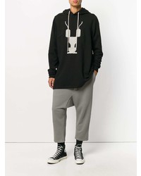 Sweat à capuche imprimé noir et blanc Rick Owens DRKSHDW