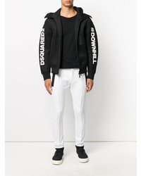 Sweat à capuche imprimé noir et blanc DSQUARED2