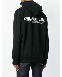 Sweat à capuche imprimé noir et blanc Helmut Lang