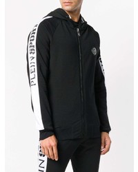 Sweat à capuche imprimé noir et blanc Plein Sport