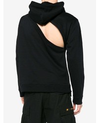 Sweat à capuche imprimé noir et blanc Raf Simons