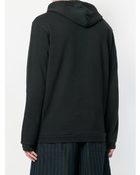 Sweat à capuche imprimé noir et blanc Damir Doma