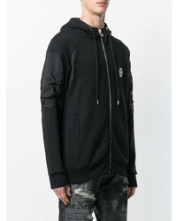 Sweat à capuche imprimé noir Philipp Plein