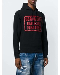 Sweat à capuche imprimé noir DSQUARED2