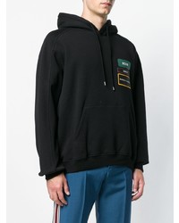 Sweat à capuche imprimé noir MSGM