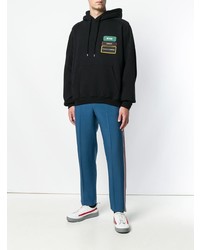 Sweat à capuche imprimé noir MSGM