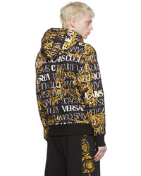 Sweat à capuche imprimé noir VERSACE JEANS COUTURE