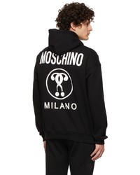 Sweat à capuche imprimé noir Moschino