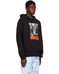 Sweat à capuche imprimé noir Heron Preston