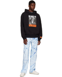 Sweat à capuche imprimé noir Heron Preston