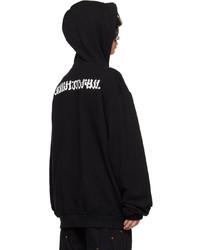 Sweat à capuche imprimé noir Kusikohc