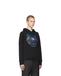 Sweat à capuche imprimé noir Kenzo