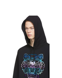 Sweat à capuche imprimé noir Kenzo