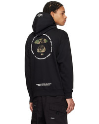 Sweat à capuche imprimé noir AAPE BY A BATHING APE