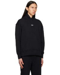 Sweat à capuche imprimé noir MSGM