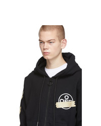 Sweat à capuche imprimé noir Off-White