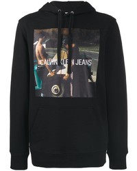 Sweat à capuche imprimé noir Calvin Klein Jeans