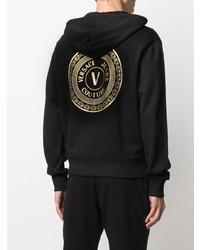 Sweat à capuche imprimé noir VERSACE JEANS COUTURE