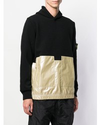 Sweat à capuche imprimé noir Stone Island