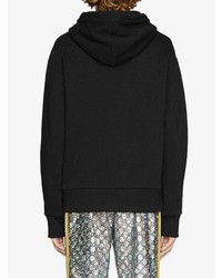 Sweat à capuche imprimé noir Gucci