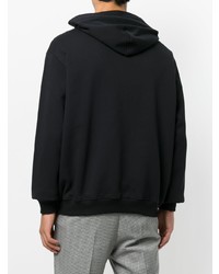 Sweat à capuche imprimé noir MSGM