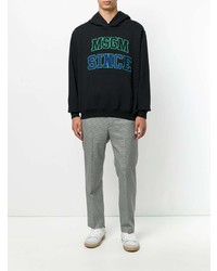 Sweat à capuche imprimé noir MSGM