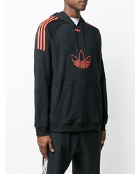 Sweat à capuche imprimé noir adidas