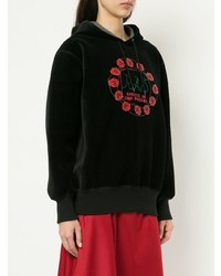 Sweat à capuche imprimé noir Junya Watanabe