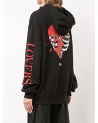 Sweat à capuche imprimé noir Amiri