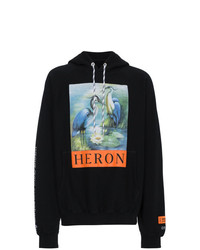 Sweat à capuche imprimé noir Heron Preston