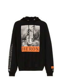 Sweat à capuche imprimé noir Heron Preston