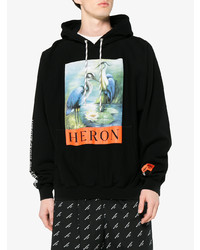 Sweat à capuche imprimé noir Heron Preston