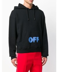 Sweat à capuche imprimé noir Off-White