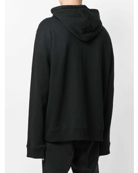 Sweat à capuche imprimé noir Helmut Lang