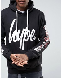 Sweat à capuche imprimé noir Hype