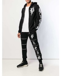 Sweat à capuche imprimé noir Philipp Plein