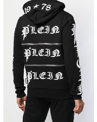 Sweat à capuche imprimé noir Philipp Plein