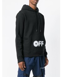 Sweat à capuche imprimé noir Off-White