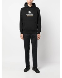 Sweat à capuche imprimé noir Calvin Klein Jeans