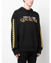 Sweat à capuche imprimé noir VERSACE JEANS COUTURE